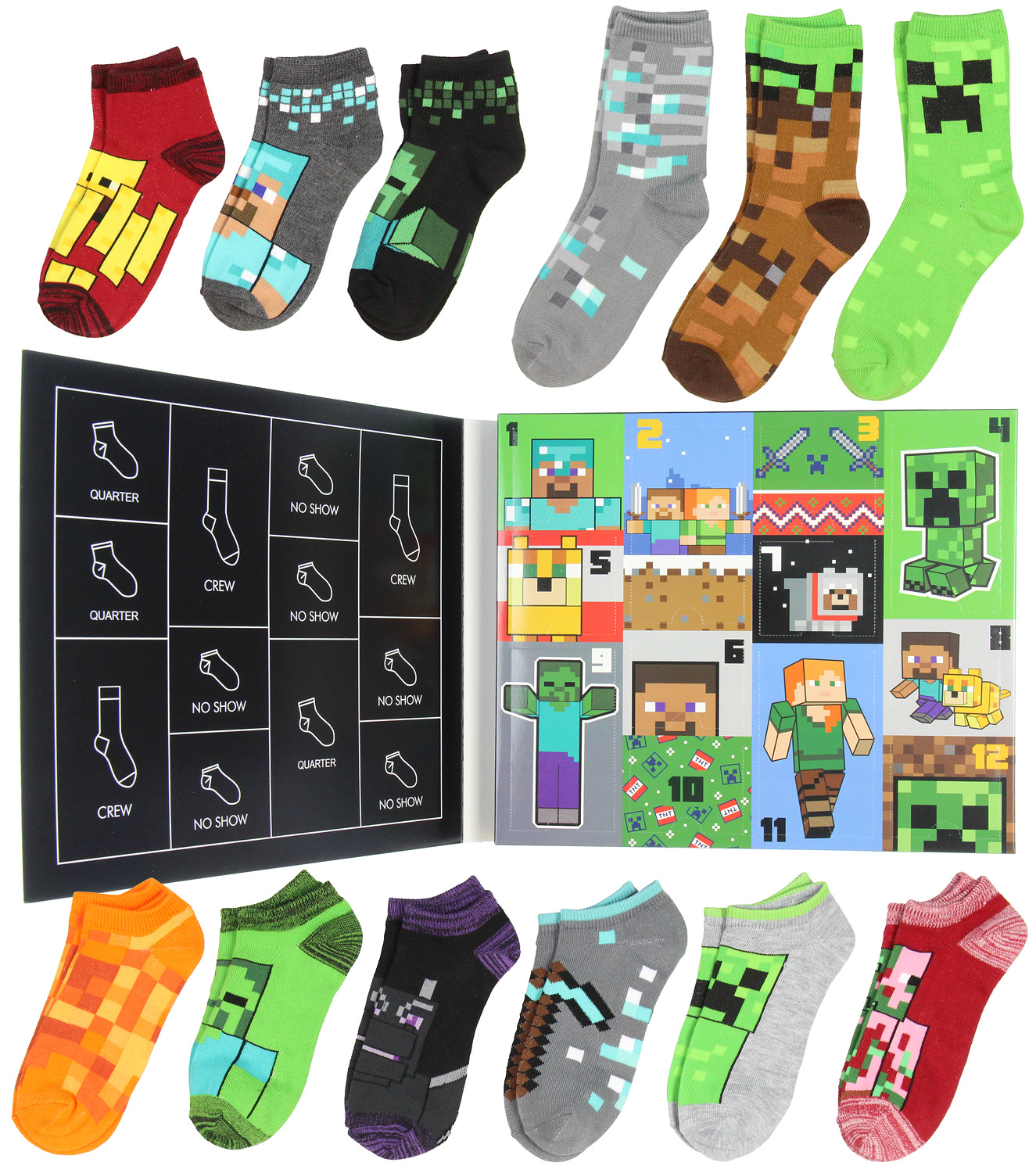 Minecraft Kids 12 Days Of Socks Holiday Advent Calendar 9 11 Walmart Canada Minecraft Kids 12 Days Of Socks Holiday Advent Calendar 9 11 Walmart Canada