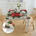 thumbnail image 2 of HAOXIT Christmas Flower Tablecloth Square, Durable Table Cover for Kitchen Dining Room, Tablecloth for Party Dinner 46*46, 2 of 7