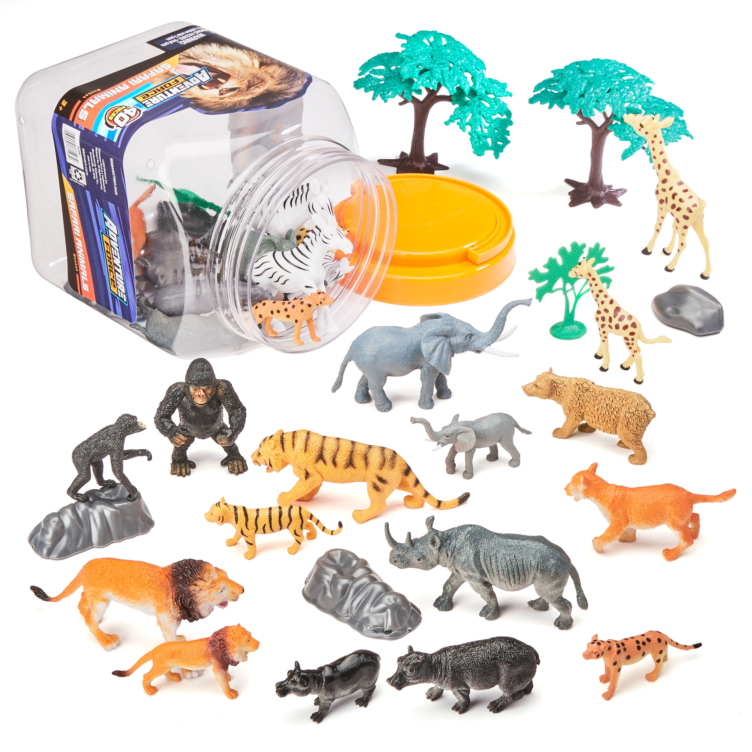 Adventure Force Safari Animals Bucket, 40 Pieces 