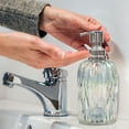 thumbnail image 6 of nu steel GLA330-6 Glacier Collection Lotion Pump, Dispenser, Refillable Bottle, Ideal for Liquid Soaps for Bathroom Vanity Countertop Holds Lotion, Liquid Soap, Hand Sanitizer, Rainbow Lustre Finish, 6 of 6