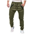 Cargo Pants for Men Mens Casual Pants Cotton Elastic Waist Drawstring