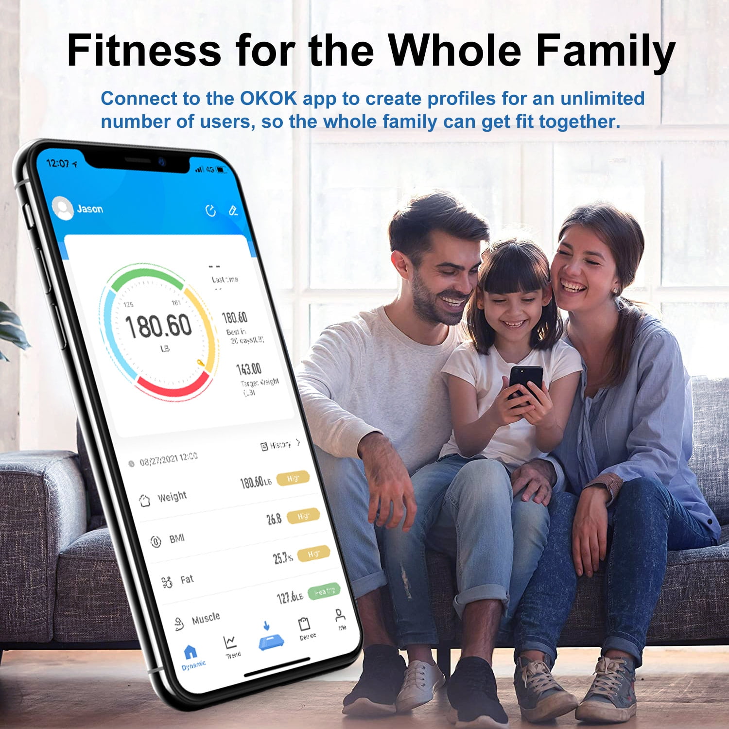 Fittrack Beebo Family Smart Scale (Digital) - Measure BMI Weight and Body Fat - Infant and Pregnant Bluetooth Glass Bathroom