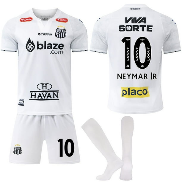 2024-2025 Santos FC Barn Vuxen Tröja Fotbollströja Med Strumpor No.10 Neymar