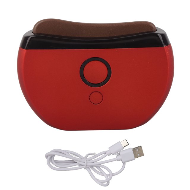 Dispositivo eléctrico Gua Sha Bian Stone Compresa caliente Masajeador inteligente Dispositivo de masaje recargable Rojo