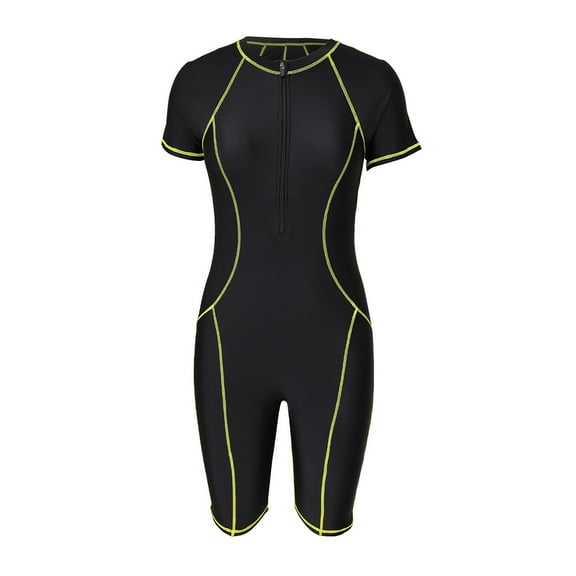 Vedolay Cute One Piece Swimsuit For Women Women Deep V Halter One Piece Swimsuits Ruched Tummy Control Swimwear Bathing Suit,Yellow XXL