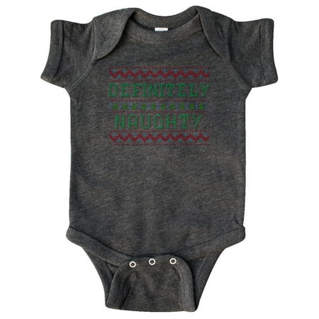 

Inktastic Ugly Sweaters Definitely Naughty Gift Baby Boy or Baby Girl Bodysuit
