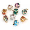 thumbnail image 6 of HOOUN 10pcs 25mm Square Rainbow Multicolor Glass Crystal Chakra Rock Stone Pendants-White-25x25mm, 6 of 9