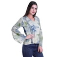 thumbnail image 2 of Moomaya Womens Collar Kurta Kurti Lace Detail Printed Full Sleeve Top Tunic, 2 of 6
