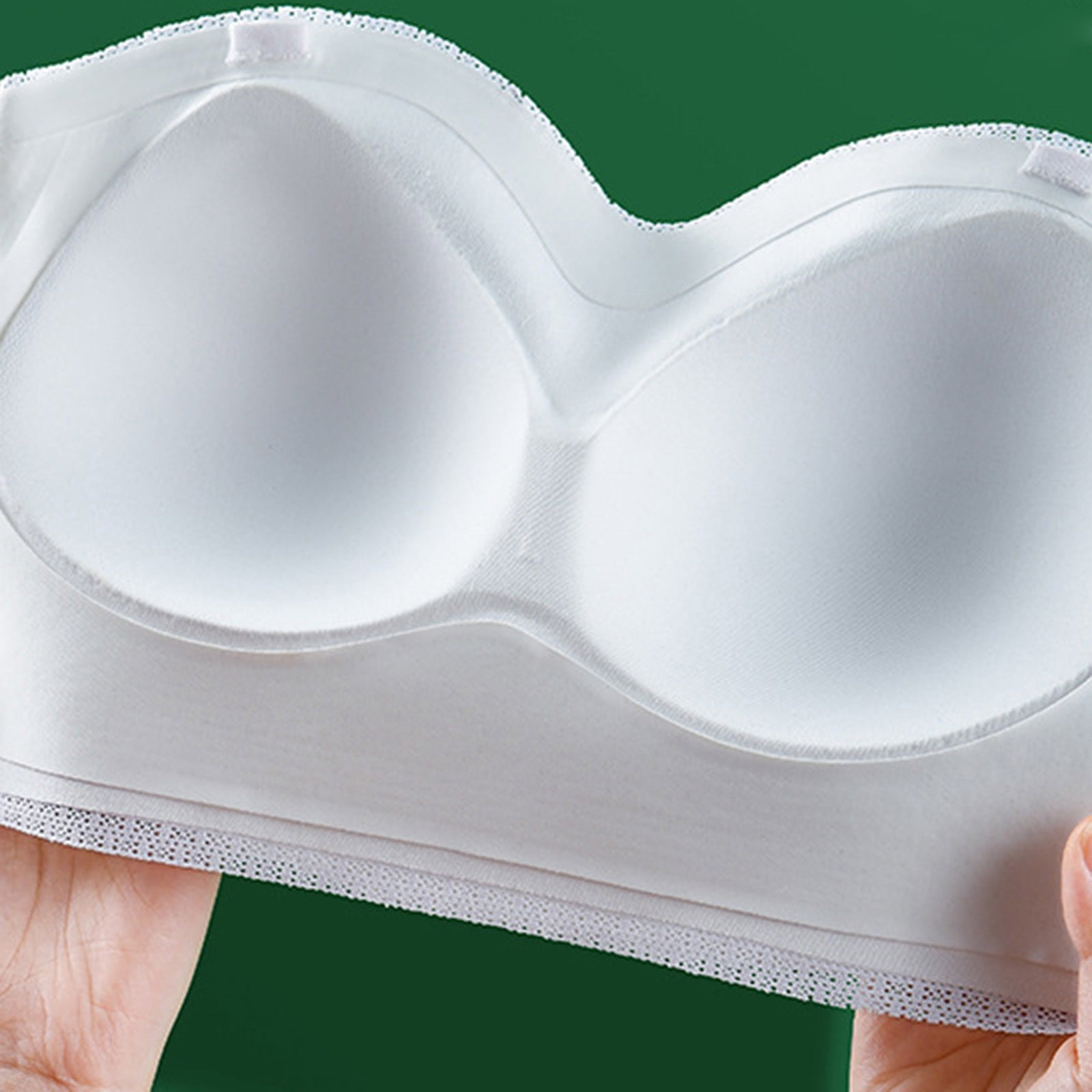 Brnmxoke Bras Senior Women Strapless Bandeau Bra Non-Slip Push Up Bras for Women 2 Pack Wireless Tube Top Bra Plus Size Bralette Beige,XXL
