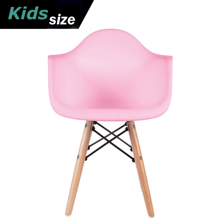 2xhome Toddler Kids Size Pink Modern Plastic Chair With Wood Leg