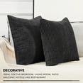 thumbnail image 5 of Deconovo Throw Pillow Covers with Corn Texture, Set of 2 Striped Corduroy Cushion Covers for Bedroom Living Room, 16x16 inch, Dark Gray, Set of 2, 5 of 8