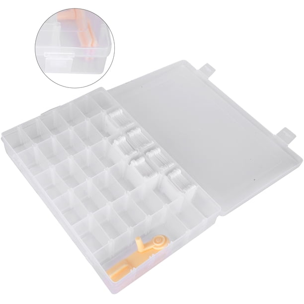 Tarjetas de hilo de bobinas de hilo de plástico con bobinadora de hilo para bordar herramientas de caja organizadora cruzada para manualidades, costura de bordado DIY Ecomeon no