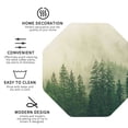 thumbnail image 3 of Honeii Fog Forest print Leather Coaster Set of 4, ideal for safeguarding your furniture from drinks spills and effortless cleanup-Octagon, 3 of 6