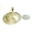 thumbnail image 3 of 10k yellow gold round globe planet earth world map pendant jewelry 2.26" 15.1g, 3 of 9