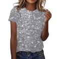 thumbnail image 5 of XIAOCHA For Men Sparkle Tee Crew Neck Short Sleeve Top Lightweight Party Casual Shirt, 5 of 5