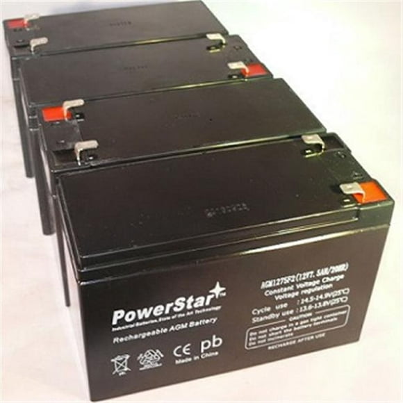 PowerStar AGM1275F2-4Pack 4 Pack 12V 7.5Ah Sla Batterie