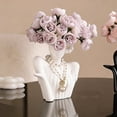thumbnail image 6 of Plastic Statue Flower Vase,Modern Artistic Human Shape Decor Flower Vase,Small White Vase for Table,Shelf,Living Room,Office,Bedroom,6.3x3.74 Inch, 6 of 8