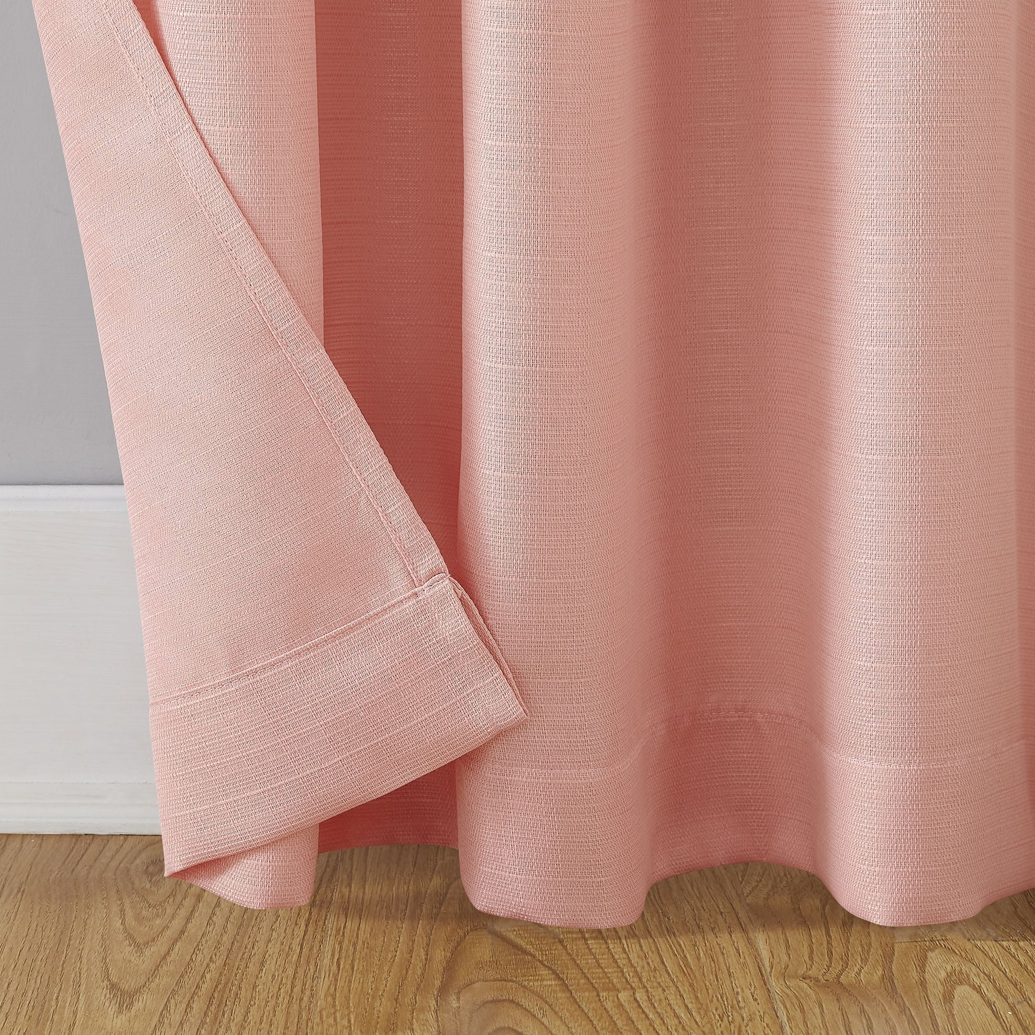 Mainstays Lauren Semi Sheer Textured Solid Rod Pocket Curtain, Single Panel, Blush, 38" W x 84"L