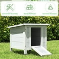 thumbnail image 6 of PINDEE Rabbit Hutch, Outdoor Cat House Weatherproof, Bunny Cage Indoor with Openable, Portable Small Animals Shelters with Nonslip Ramp for Hideout Rabbits/Feral Cats/Chicken/Duck/Small Animals-Gray, 6 of 9