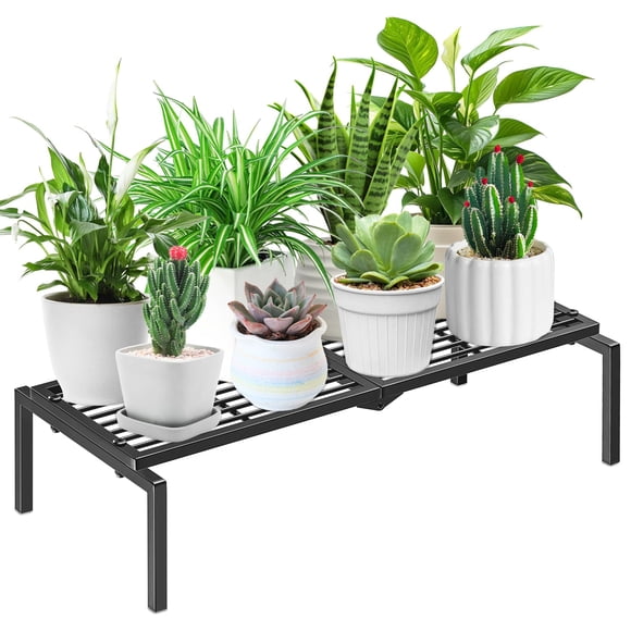 1 Tier Metal Plant Stand Indoor Outdoor, Potted Multiple Flower Pot Holder Rack Plant Shelf, Heavy Duty Planter Display Shelving for Patio