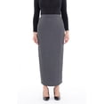 thumbnail image 2 of Charcoal Ankle Length Women's Plus Size Back Split Maxi Skirt, 2 of 5