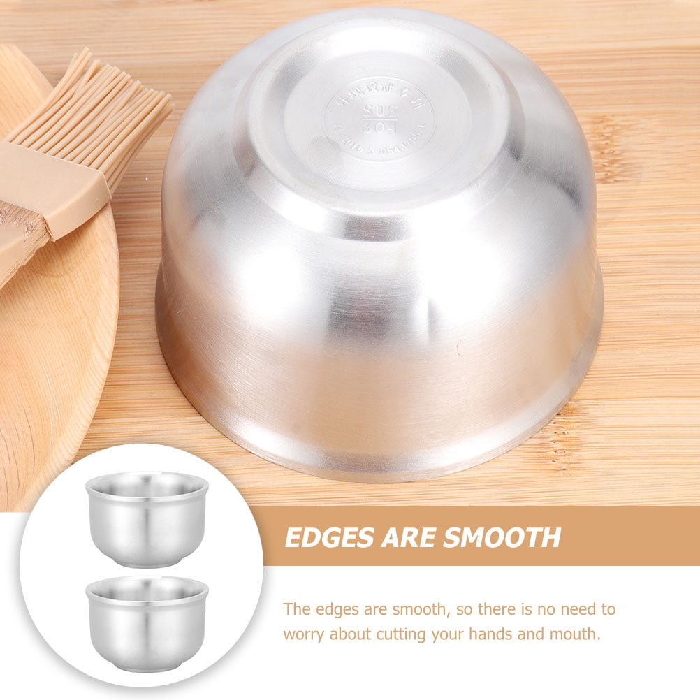 KHBUAB Household Ramen Bowl Heat-Resistant 304 Stainless Steel 2Pcs