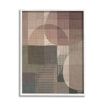 Stupell Industries Patterned Earth Tone Shapes Abstract Painting White Framed Art Print Wall Art, 16 x 20