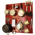 thumbnail image 3 of Wall Control Kitchen Pegboard Organizer Pots and Pans Pegboard Pack Storage and Organization Kit with Red Pegboard and Blue Accessories, 3 of 7