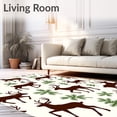 thumbnail image 2 of ODIKA 8'x10' Machine Washable Non-Slip Area Rug, Reindeer Entrance with Antler Branch Details High Traffic Rug, Brown, 737644, 2 of 7