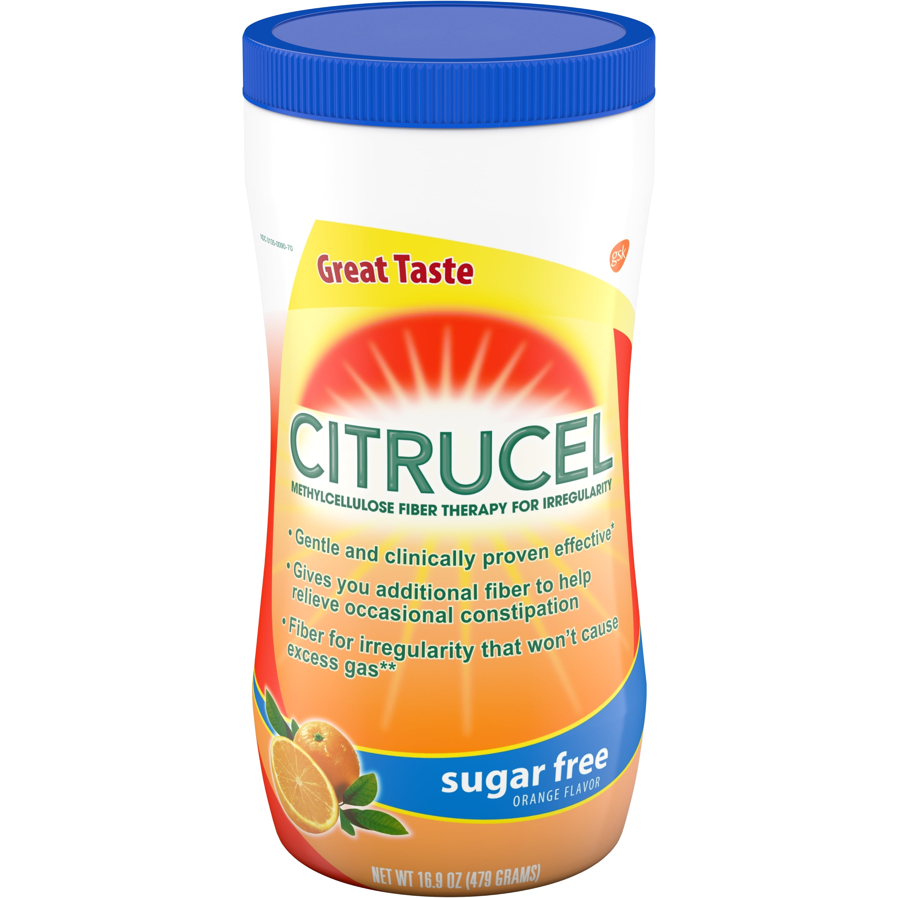 Citrucel Sugar Free Orange Methylcellulose Fiber Therapy Powder For Regularity 16 9 Ounce Walmart Com Walmart Com