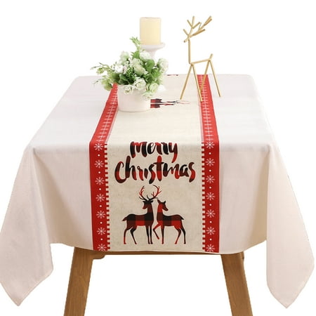 

CenturyX Christmas Table Runner Santa Reindeer Christmas Table Tablecloth