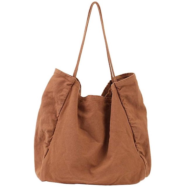 El bolso de hombro informal literario de gran capacidad de color sólido simple se puede utilizar como un bolso de compras Br Feliz Sencillez
