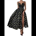thumbnail image 2 of Vestidos de Verano para Mujer 2025, Vestido con Corsé Floral y Cuello de Lechera. Negro L, 2 of 10