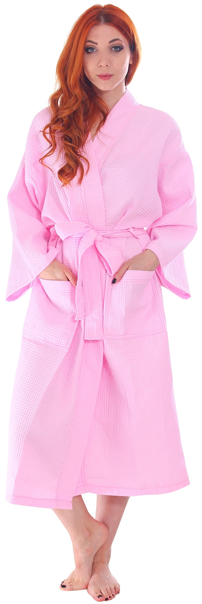Men//Women/'s 100/% Cotton Waffle Weave Spa Kimono Robe Bathrobe