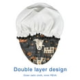 thumbnail image 4 of Shower Caps,Autumn Halloween Scene Pattern Waterproof Shower Cap for Women 4 Pieces,Double Reusable Hair Cover for Shower PEVA Elastic Stretch Hem, 4 of 7
