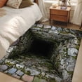 thumbnail image 4 of Area Rug for Living Room, 3D Optical Illusion Non-Slip Indoor Large Carpet for Bedroom/Dining Room, Visual Trap Looks Like Holes Teal Washable Low-Profile Rectangle Floor Runner Rugs - 4 x 6 Ft, 4 of 8