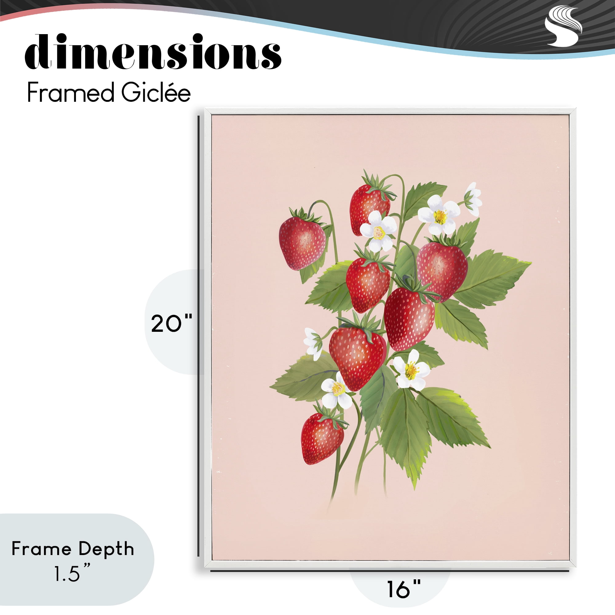 Stupell Industries Cottage Garden Strawberries White Framed Giclee Art, design by Diane Neukirch