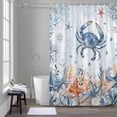 thumbnail image 5 of Oceans Marine Life Shower Curtains for Bathroom, Coastal Orange Blue Crabs Starfish Gradient Washable Fabric Shower Curtain with Hooks Waterproof Bathroom Decor Sets, 60 x 72 Inches, 5 of 9