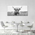 thumbnail image 4 of Asdg76s-Highland Cow Extra Large Wall Art for Living Room Black and White Canvas Western Scottish Cow Framed Prints Oversize Cattle Pictures Painting Artwork Office Decor 60"x30", 4 of 7