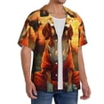 thumbnail image 4 of Fotbe Sunset Meditating Dog print Short Sleeve Button Down Shirts for Men Casual Summer Beach Wrinkle Free Shirt-3X-Large, 4 of 7