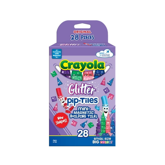 CreateOn Crayola Glitter Pip-Tiles, 28 Count