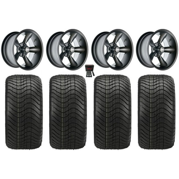 GTW Godfather 12" Golf Cart Wheels Gray Elite 215x40-12 Tires E-Z-GO & Club Car