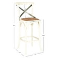 thumbnail image 3 of SAFAVIEH Eleanor Square Mid Back Bar Stool, Antique White, 3 of 7