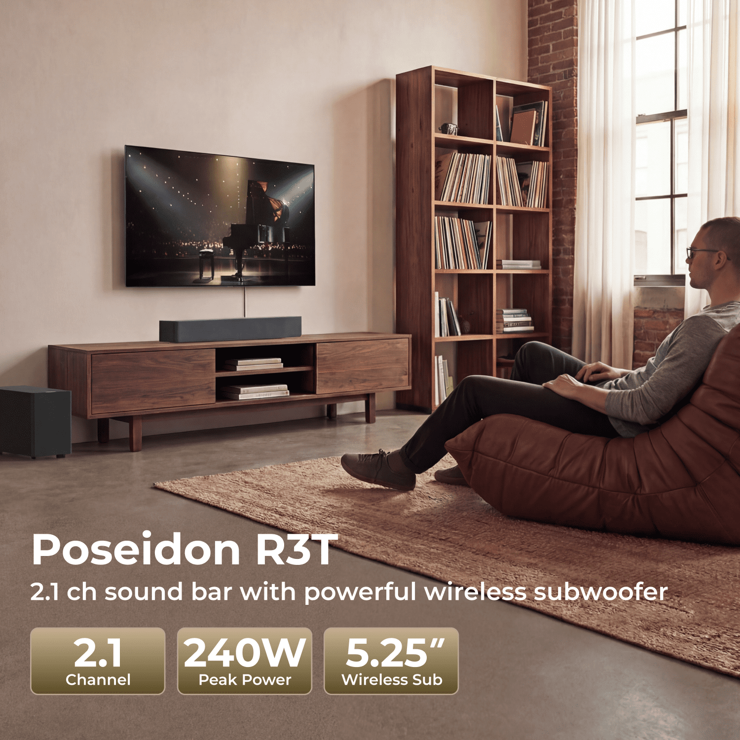 ULTIMEA  Sound Bar With Wireless Subwoofer, 240W, App Control, BassMX & VoiceMX, Soundbar for Smart TV, Bluetooth 6.0, HDMI, Optical, Poseidon R3T