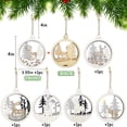 thumbnail image 2 of Farmhouse Christmas Tree Decorations Ornaments - 25pcs Wooden Christmas Hanging Ornaments Rustic Reindeer Decor for Tree Winter Wonderland Holiday Decor, 2 of 9