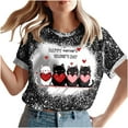 thumbnail image 5 of mihongmao Valentine Day Shirt for Women Round Neck Print Casual Print Short Sleeved Short Sleeved Round Neck Top/shirt Black M, 5 of 7