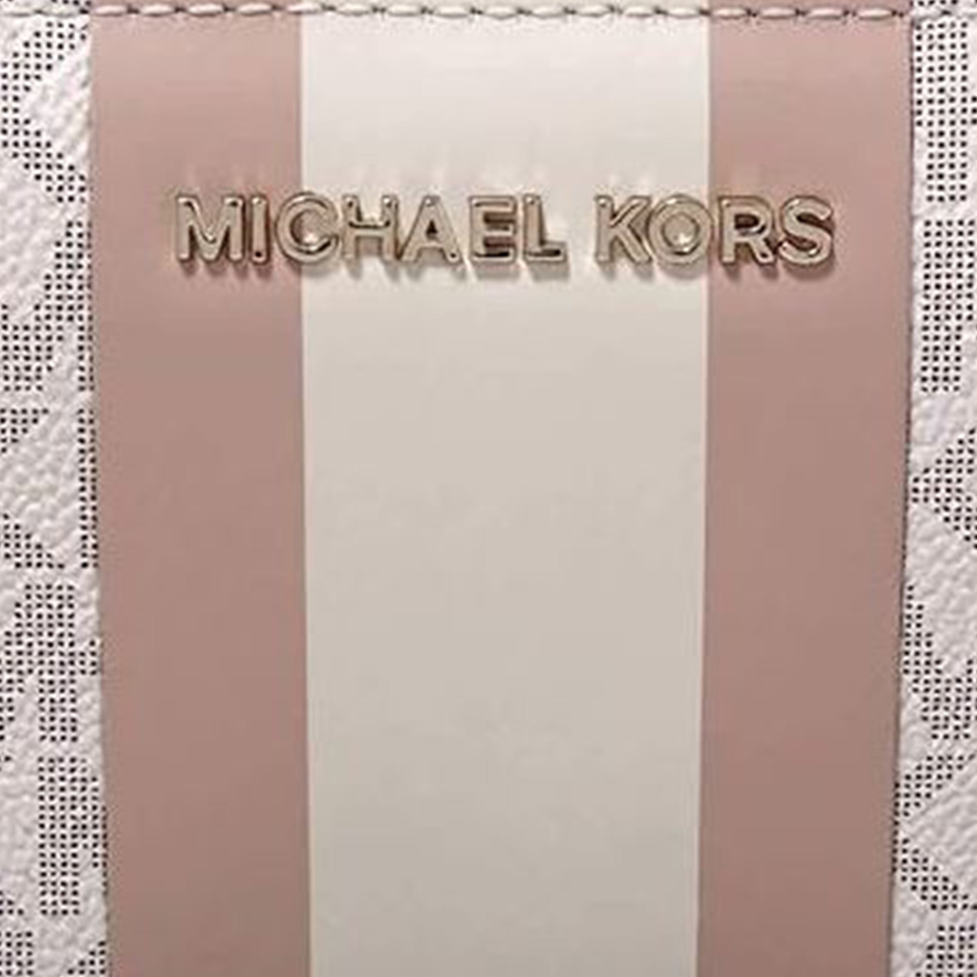 Michael Kors Jet Set Pink Logo Stripe Continental Wristlet