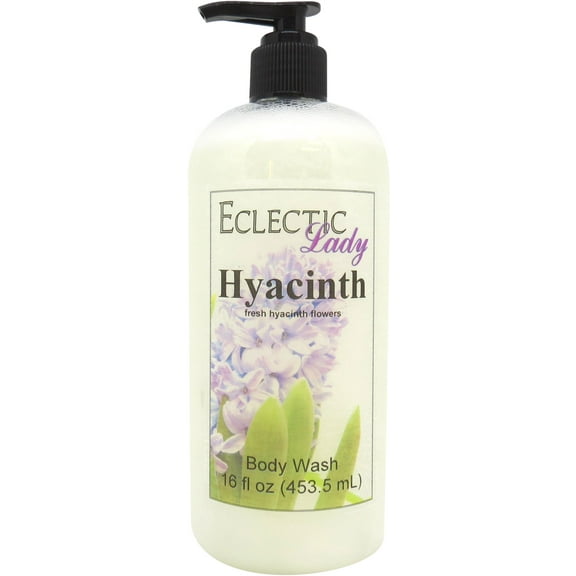 Hyacinth Body Wash by Eclectic Lady, Liquid Shower Gel for Women and Men, 16 Ounces