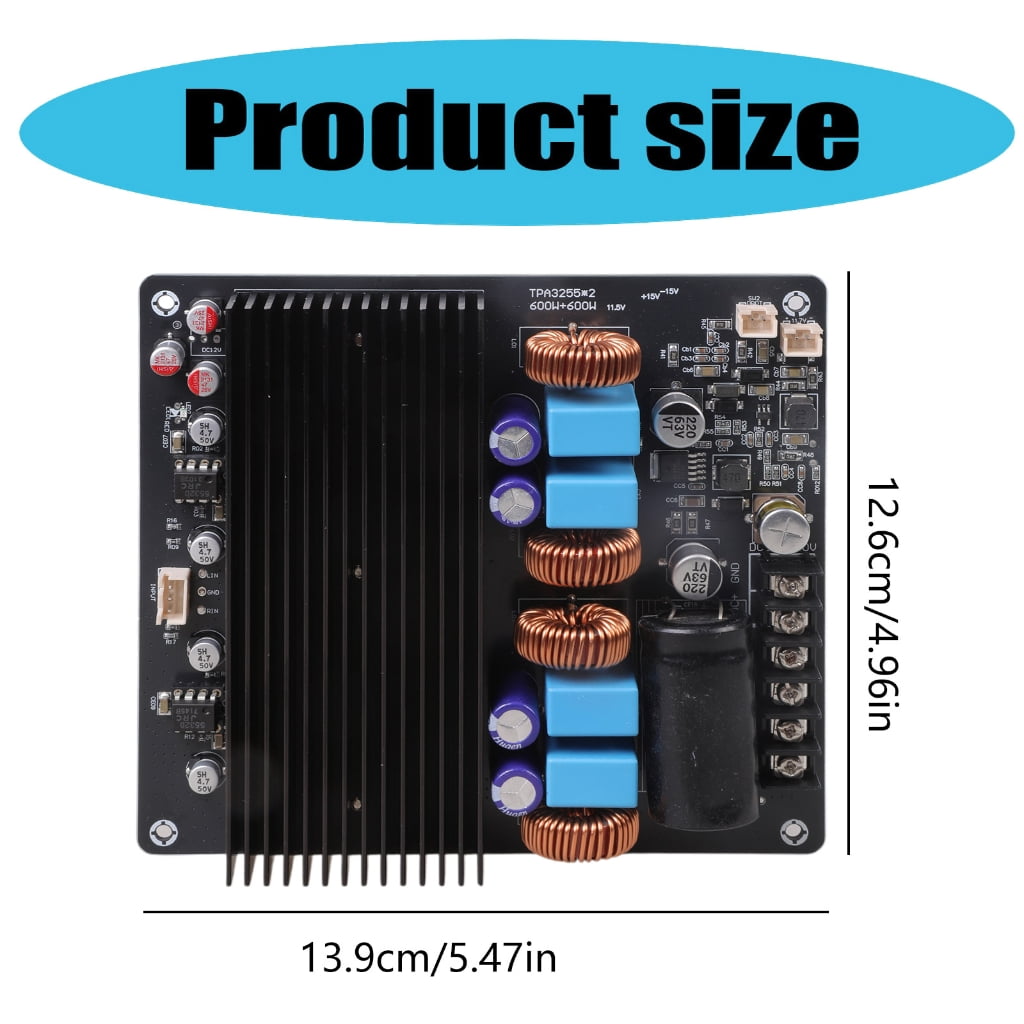 600W Stereo Sound Amplifiers Board with TPA3255 Chip Enhances Electric Defense