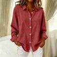 thumbnail image 3 of Cloaraye Fall Shirts for Women Fashion Button Down Corduroy Shirts Casual Lapel Long Sleeve Tops Jacket Springs Winter Clothes, 3 of 3